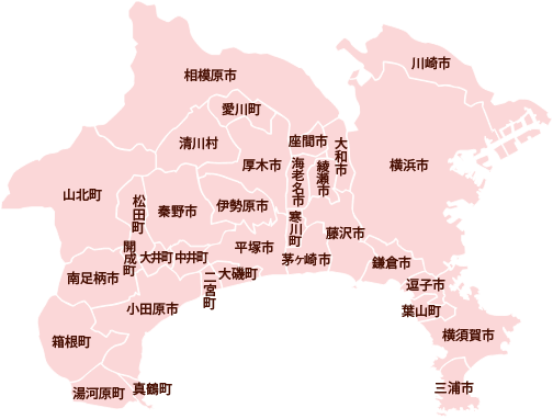 神奈川県の地図