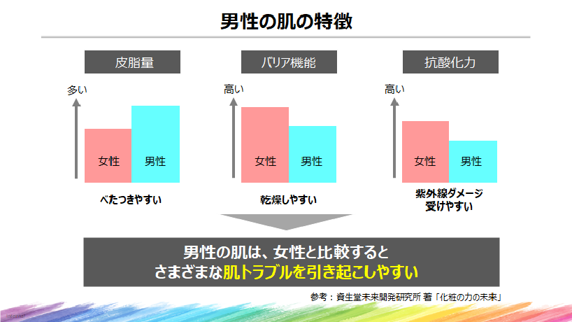 男性の肌の特徴